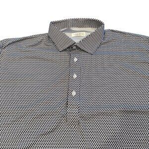 Collars & Co Polo Shirt 2XL Relaxed Dress Collar Performance Vantage Black White